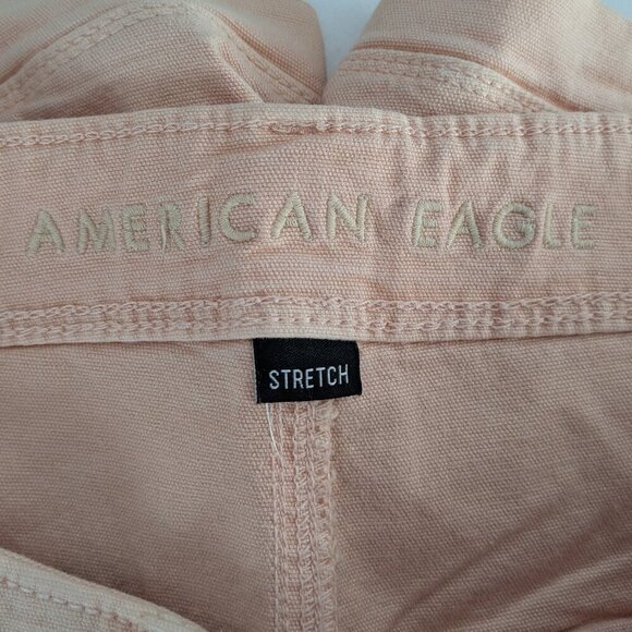 AMERICAN EAGLE Highest Rise 90's Boyfriend Cargo Shorts; Peach; Stretch; Size 6 - Picture 3 of 6